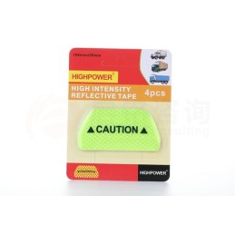 Sticker reflectivo 4pc CAUTION 100mmx50mm