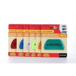 Sticker reflectivo 4pc CAUTION 100mmx50mm