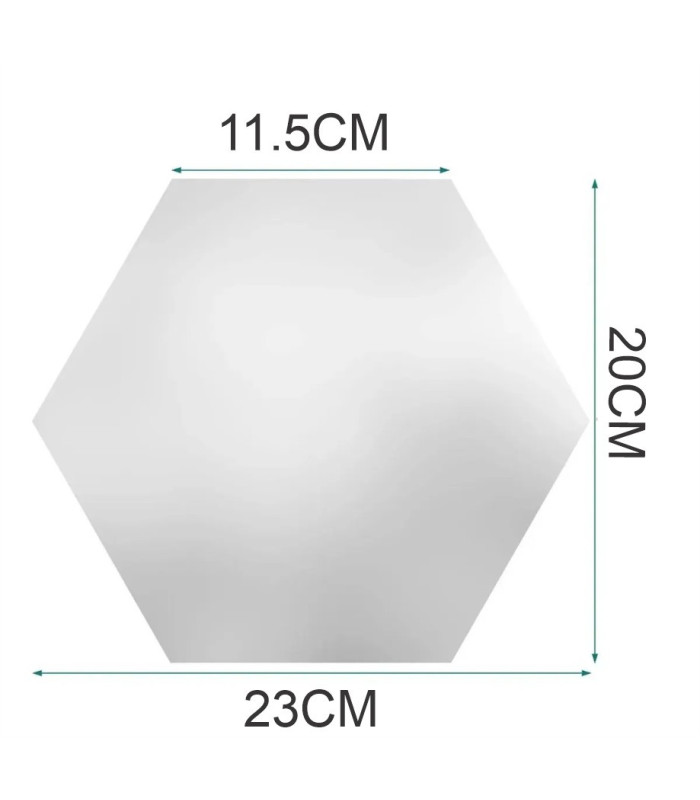 ESPEJO ADHESIVO HEXAGONAL 23x20 12PCS