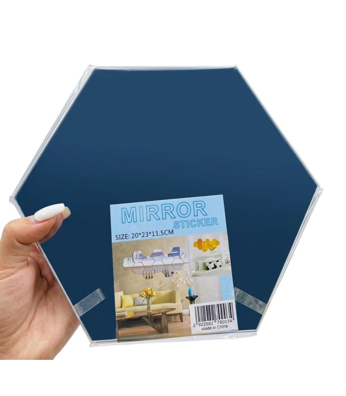 ESPEJO ADHESIVO HEXAGONAL 23x20 12PCS