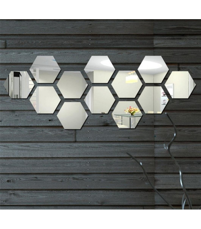 ESPEJO ADHESIVO HEXAGONAL 23x20 12PCS