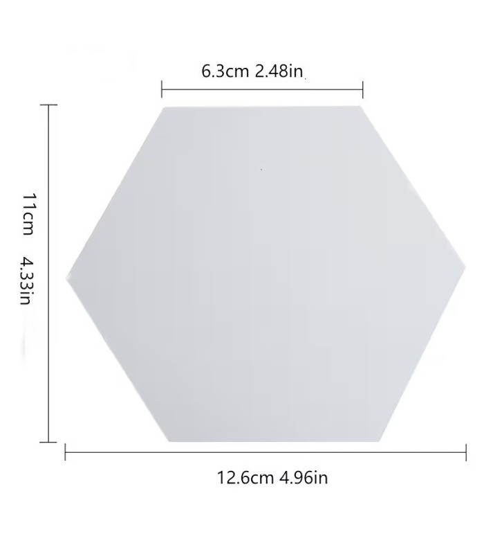 ESPEJO ADHESIVO HEXAGONAL 12.6x11x6.3CM 12PCS