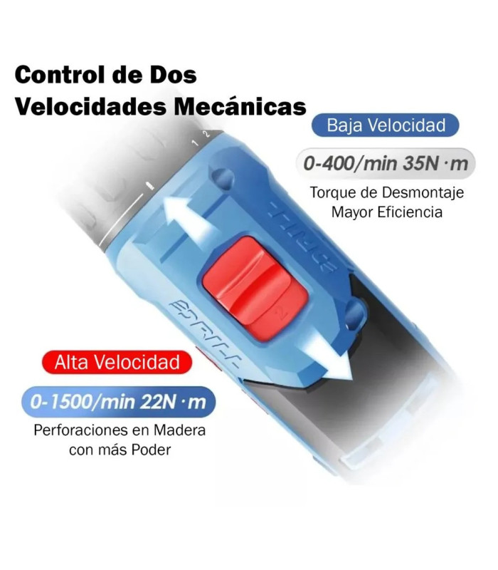 ATORNILLADOR Y TALADRO 12V 2BAT2.0 10MM 35NM DONGCHENG