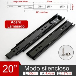 Guia telescopica de acero 50cm