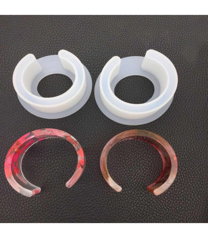Molde de silicona brazalete abierto 9x2x3.5cm