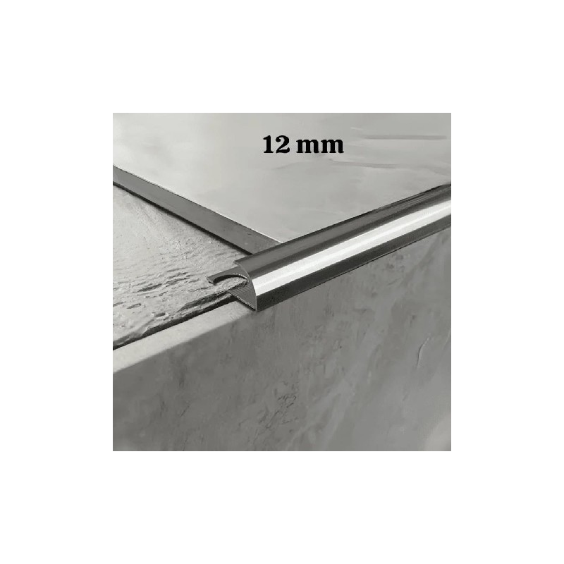 Perfil de piso redondo 2.50mt 12h color plata
