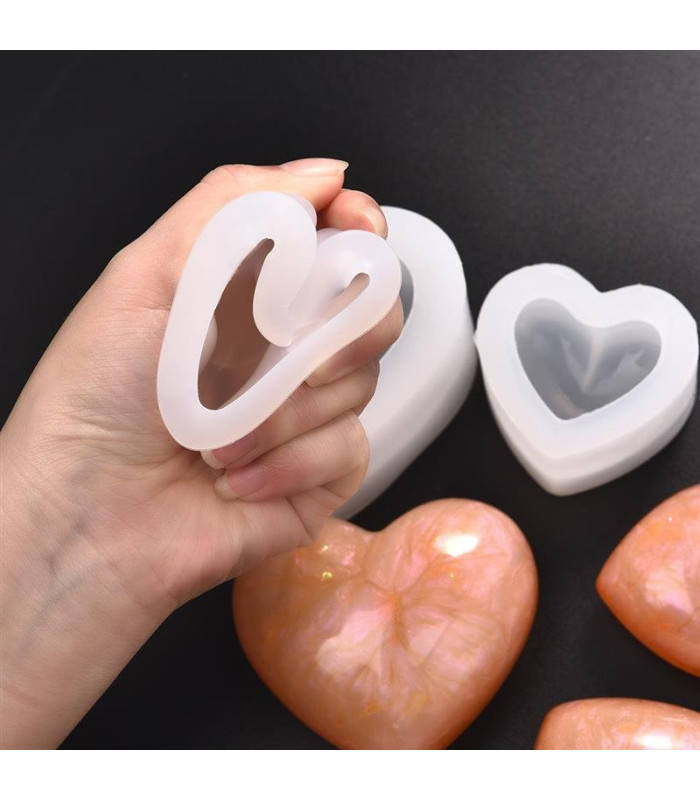 Molde de silicona corazon 3d 80x65x40mm