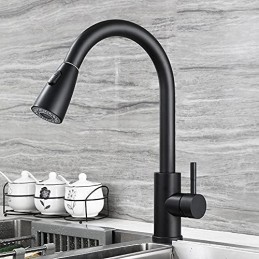 GRIFO DE COCINA ALTO CURVO C/TIRON