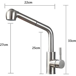 GRIFO COCINA ALTO C/TIRON INOX304