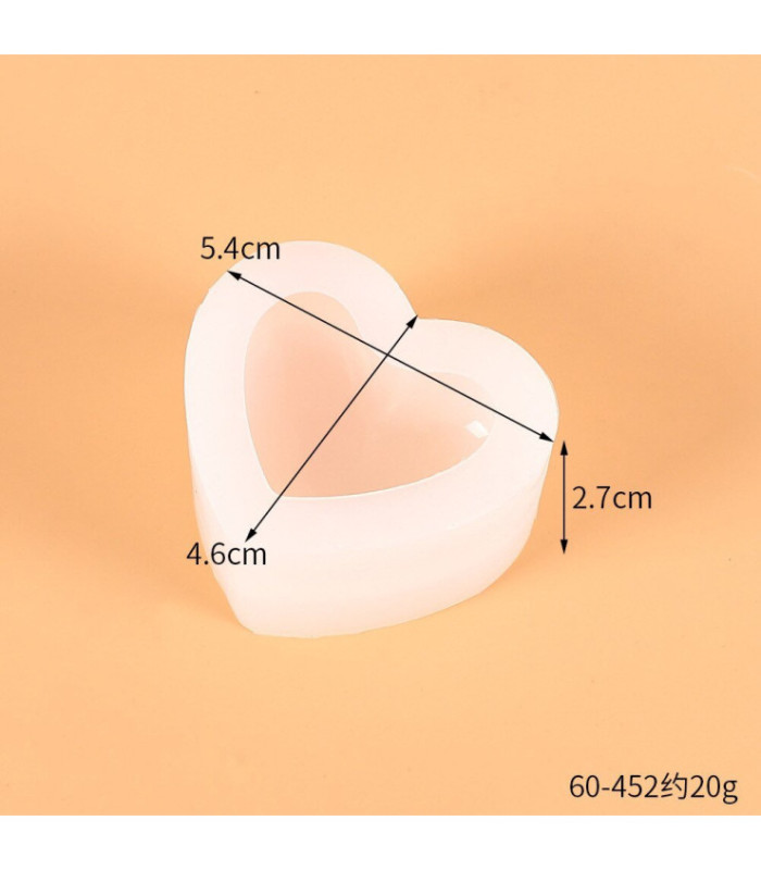 Molde de silicona corazon 3d 5cm