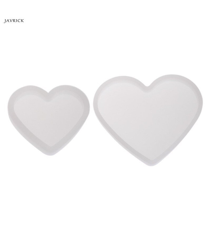 Molde de silicona corazon 2pc 11x9cm - 6x5cm