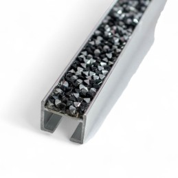 Perfil de aluminio con piedras negro 2.44mt