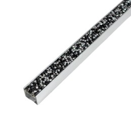 Perfil de aluminio con piedras negro 2.44mt