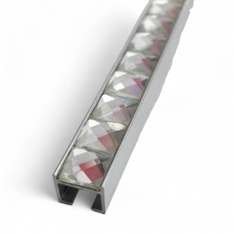 Perfil de aluminio con strass 2.44mt
