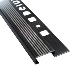 Perfil de piso escalon 2.50mt negro mate