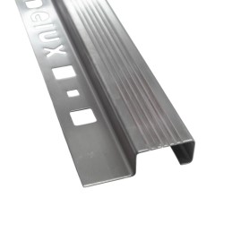 Perfil de piso escalon 2.50mt plata mate