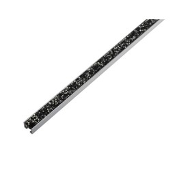 Perfil de aluminio con piedras negro 2.44mt