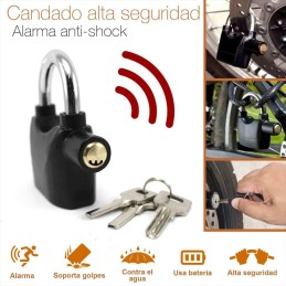 CANDADO CON ALARMA 10MM