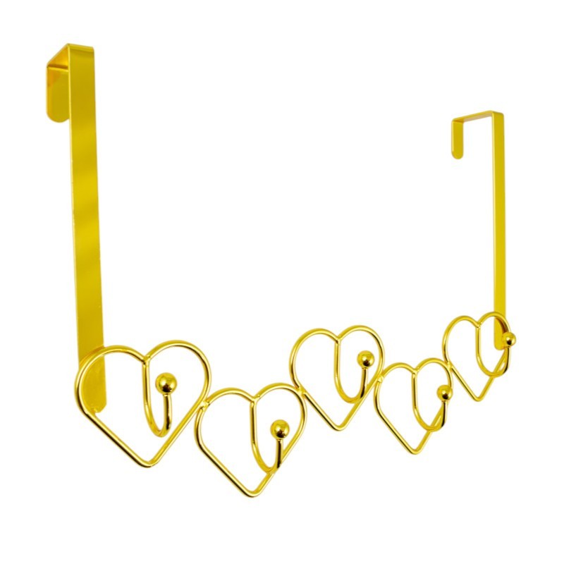 GANCHO CORAZON DORADO 5CABEZA