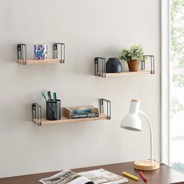JUEGO DE REPISA NEGRO PARA PARED