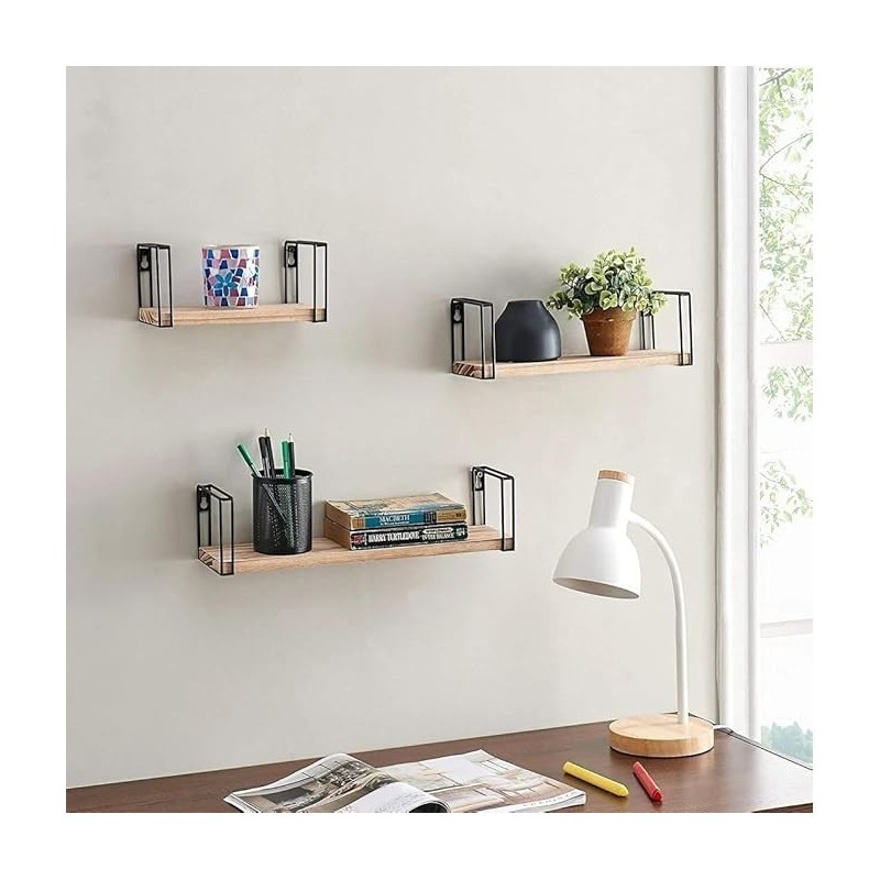 JUEGO DE REPISA NEGRO PARA PARED