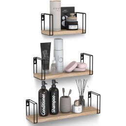 JUEGO DE REPISA NEGRO PARA PARED