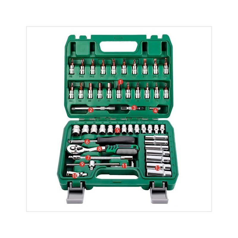JUEGO DE LLAVE TUBO 1/4  53PC