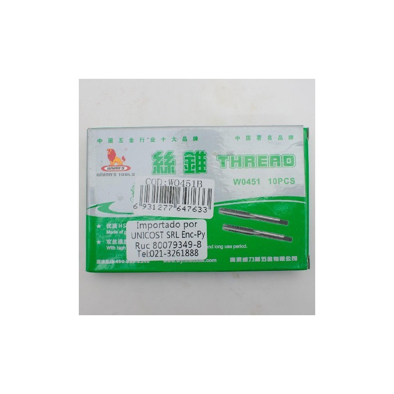 Tarraja macho m4 2pc WYNNS