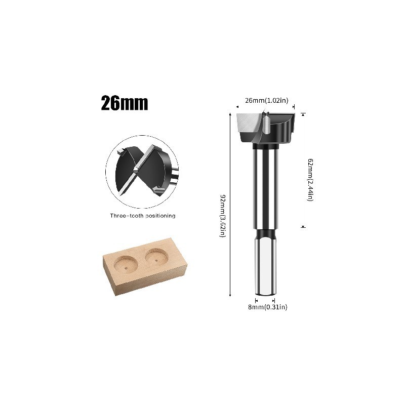 Mecha forstner tungsteno 26mm 1pc
