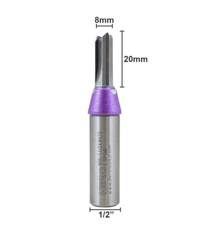 Fresa recto 1/2x8x20hx3t HERO